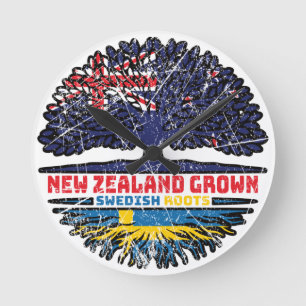 Horloge Ronde Suède Suède Nouvelle-Zélande Nouvelle-Zélande Arbr