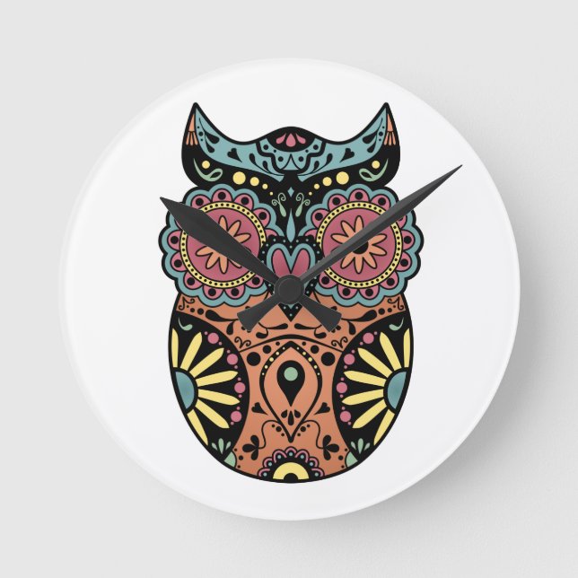 Horloge Ronde Sugar Owl Color (Recto)