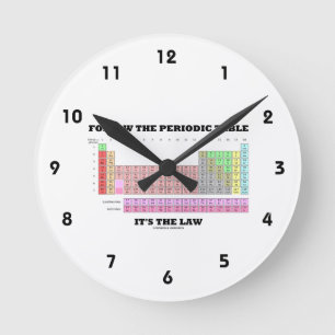 Horloge Ronde Suivez le tableau périodique C'est la loi (chimie)