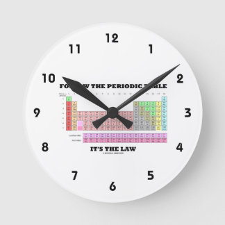 Horloge Ronde Suivez le tableau périodique C'est la loi (chimie)