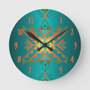 Horloge Ronde Sun dans le motif Wallclock de couverture d'hiver