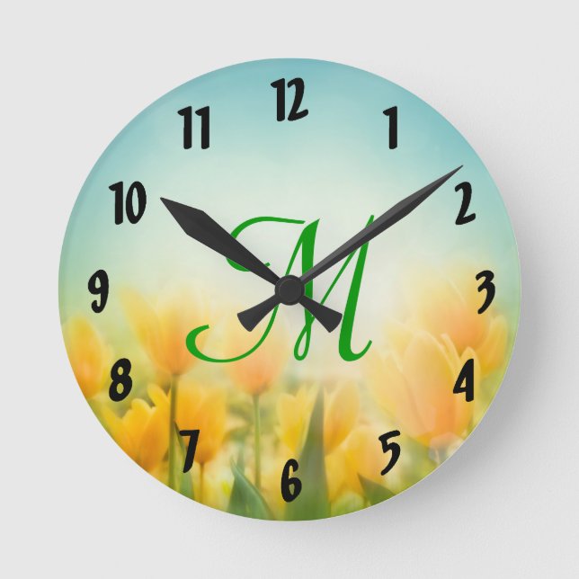 Horloge Ronde Sun Kissed Tulips (Recto)