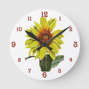 Horloge Ronde Sunflower Acrylic Wall Clock