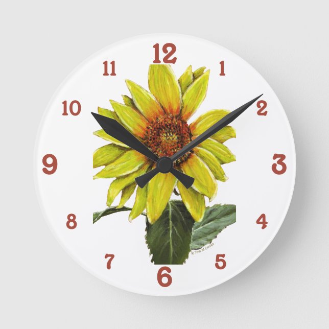 Horloge Ronde Sunflower Acrylic Wall Clock (Recto)