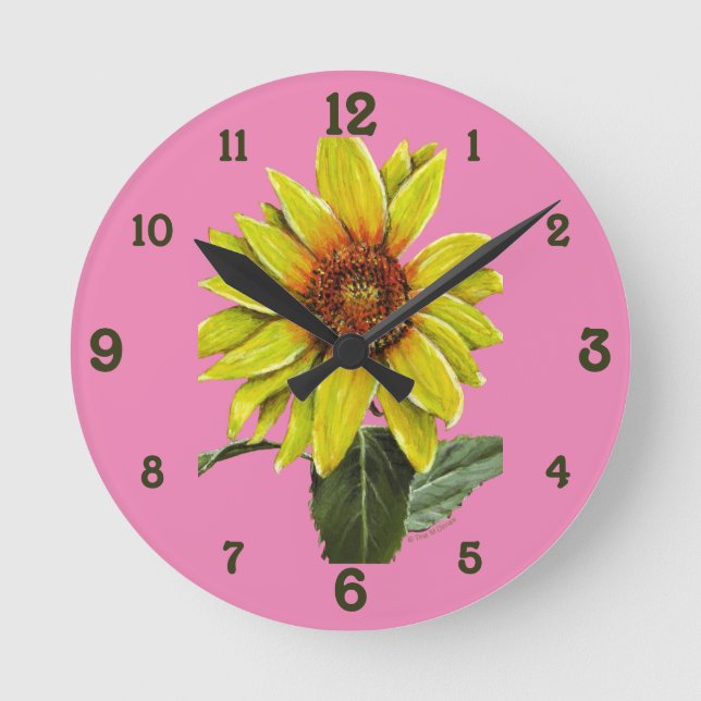 Horloge Ronde Sunflower Acrylic Wall Clock (Recto)