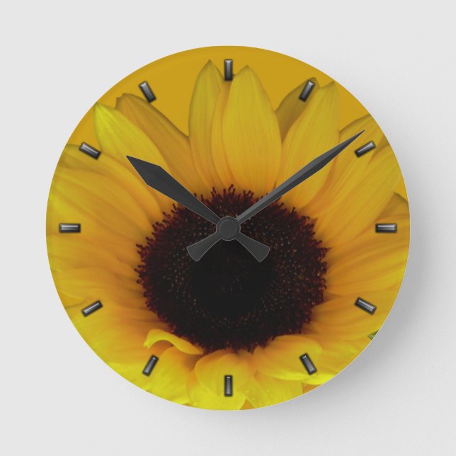 Horloge Ronde Sunflower Clock Yellow (Recto)