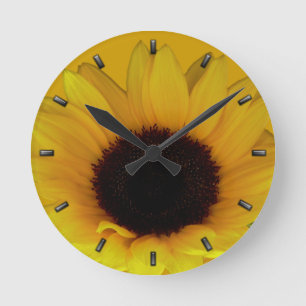 Horloge Ronde Sunflower Clock Yellow