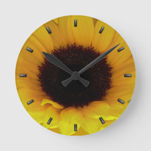 Horloge Ronde Sunflower Clock Yellow