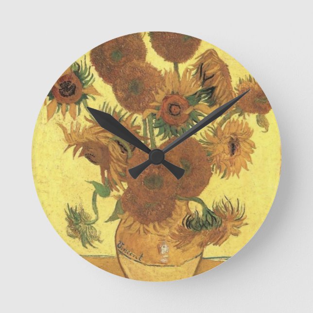 Horloge Ronde Sunflowers par Van Gogh (Recto)