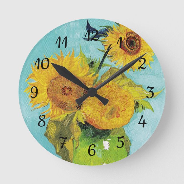Horloge Ronde Sunflowers Vincent van Gogh (Recto)