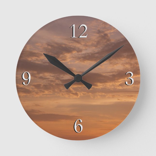 Horloge Ronde Sunset Clouds II Pastel Nature Abstraite (Recto)