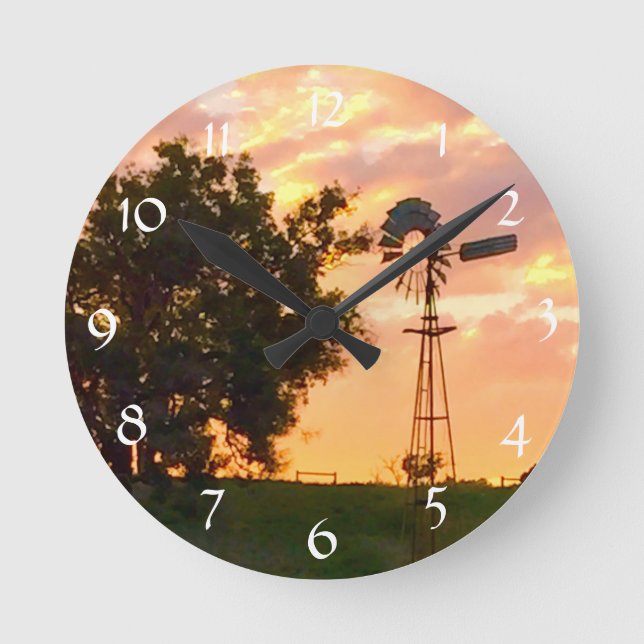 Horloge Ronde Sunset Windmill (Recto)