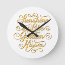 Sunshine est comme Golden Kisses Wall Clock