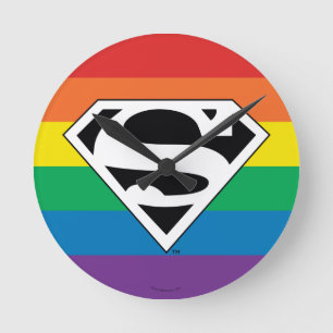 Horloge Ronde Superman Rainbow Logo