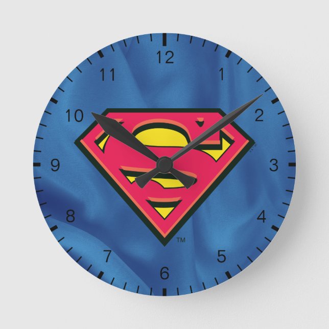 Horloge Ronde Superman S-Shield | Logo classique (Recto)