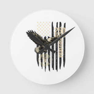 Horloge Ronde Sur le dos aigle et drapeau 250 ans 1776-2026 250e