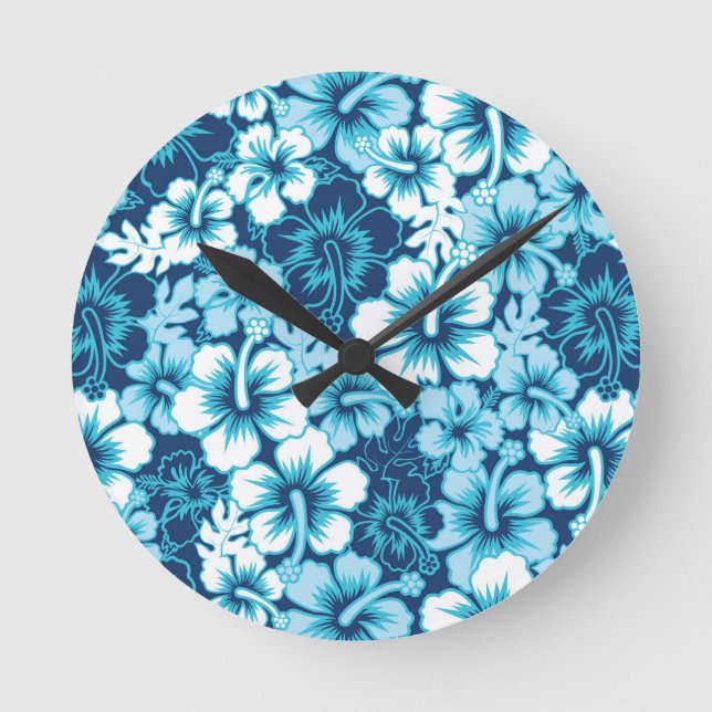 Horloge Ronde Surf Floral Hibiscus Pattern (Recto)