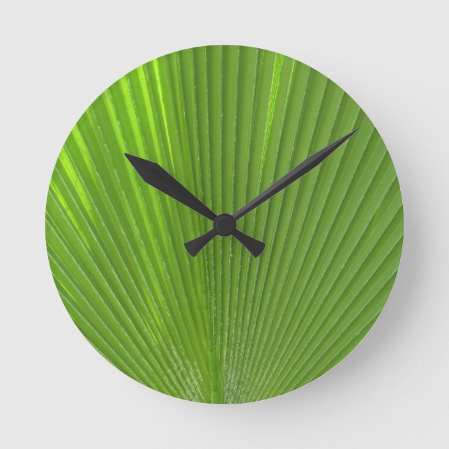 Horloge Ronde Surfaces naturellement Cool_Palm Frond rayonnant (Recto)