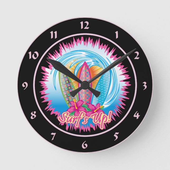 Horloge Ronde Surf's up (Recto)