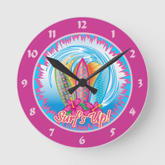Horloge Ronde Surf's up (Recto)