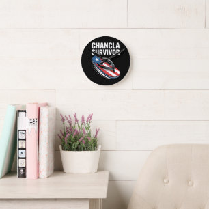 Horloge Ronde Survivant de la chancla Blague espagnole drôle