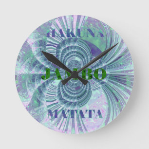 Horloge Ronde Swaga Jambo Hakuna Matata Kenya Giraffe Safari Wo