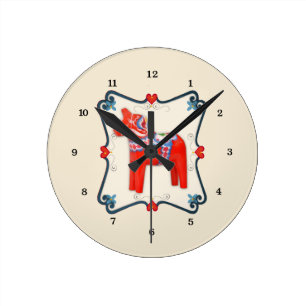 Horloge Ronde Swedish Dala