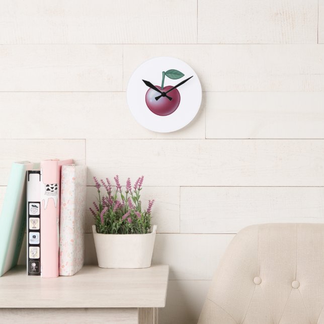 Horloge Ronde 🍒 Sweet Cherry Classic – Timeless Elegance (Salle de lecture)