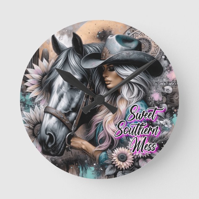 Horloge Ronde Sweet Southern Mess (Recto)