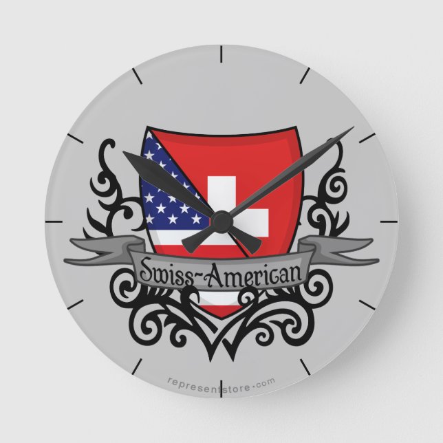 Horloge Ronde Swiss-American Shield Flag (Recto)