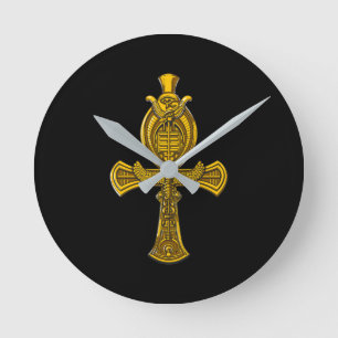 Horloge Ronde Symbole antique égyptien sacré Ankh Eye Of Horus
