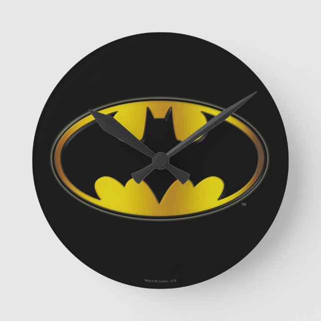 Horloge Ronde Symbole Batman | Logo de dégradé ovale (Recto)