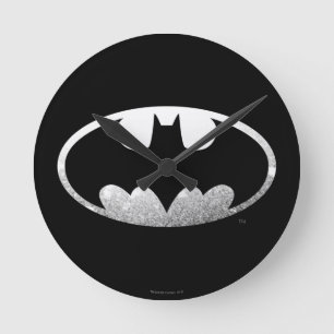 Horloge Ronde Symbole Batman   Logo Grainy