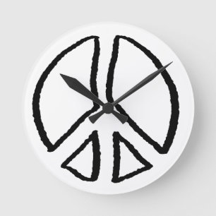 HORLOGE RONDE SYMBOLE DE LA PAIX