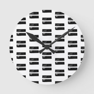 Horloge Ronde Symbole de mathématiques "égal" noir et blanc Lino
