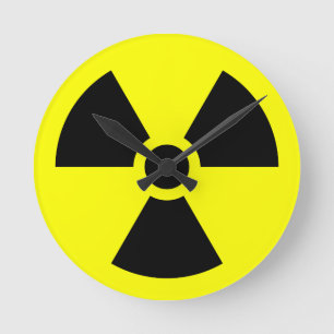 Horloge Ronde Symbole de Radiation Trefoil