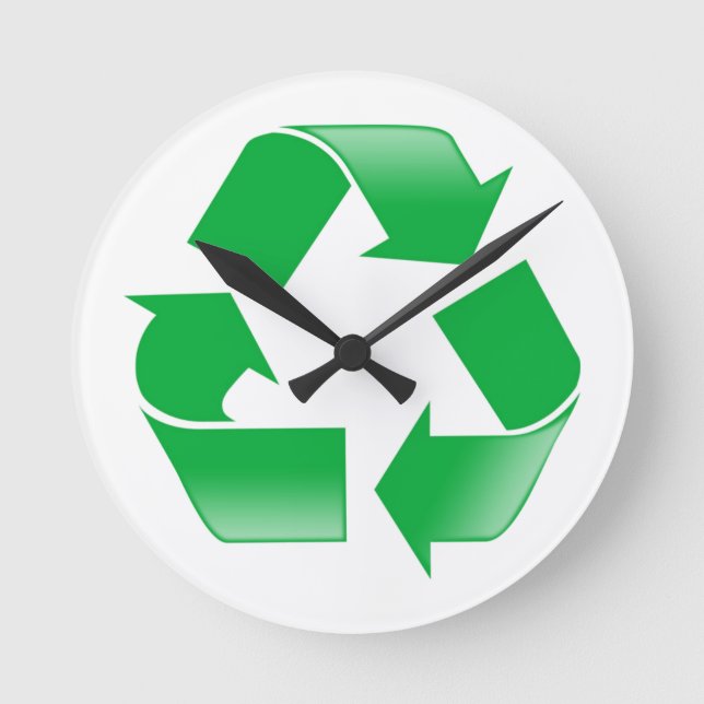 HORLOGE RONDE SYMBOLE DE RECYCLE CLASSIQUE (Recto)
