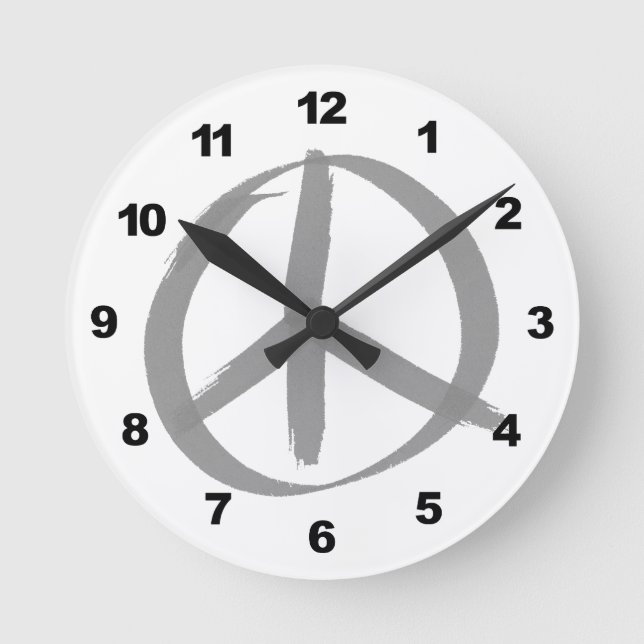 Horloge Ronde Symbole gris de paix (Recto)
