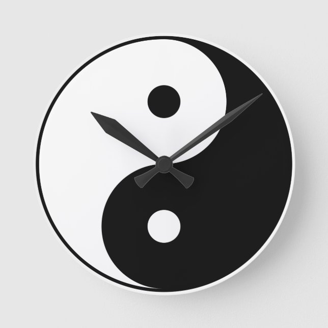 Horloge Ronde Symbole philosophique motivationnel Yin et Yang (Recto)