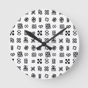Horloge Ronde Symboles africains Adinkra