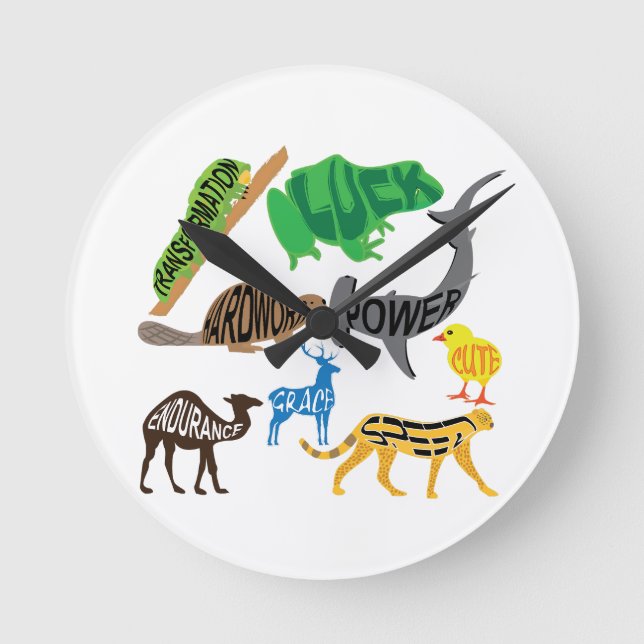 Horloge Ronde Symbolisme des animaux (Recto)