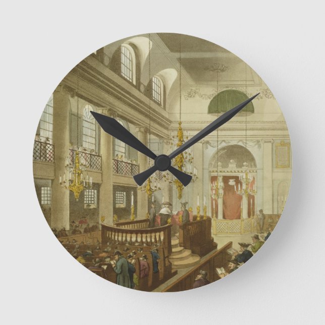 Horloge Ronde Synagogue, Dukes Place, Houndsditch, de Ackerman (Recto)