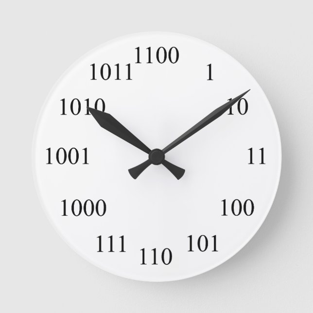 Horloge Ronde Système de numéro binaire geeky (Recto)