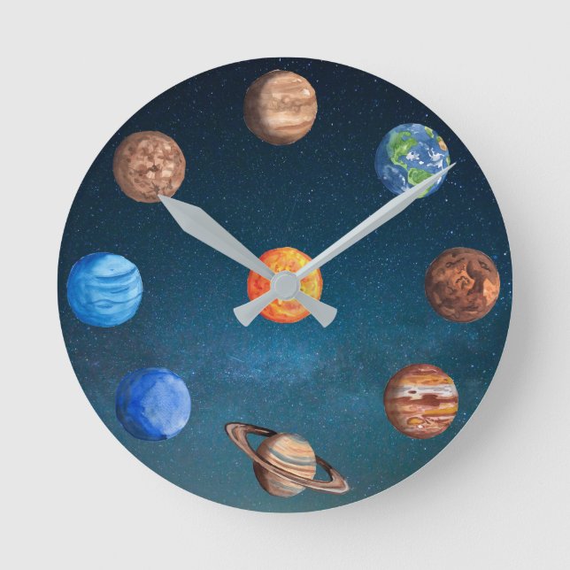 Horloge Ronde Système solaire Planets Space Earth Sun Jupiter (Recto)