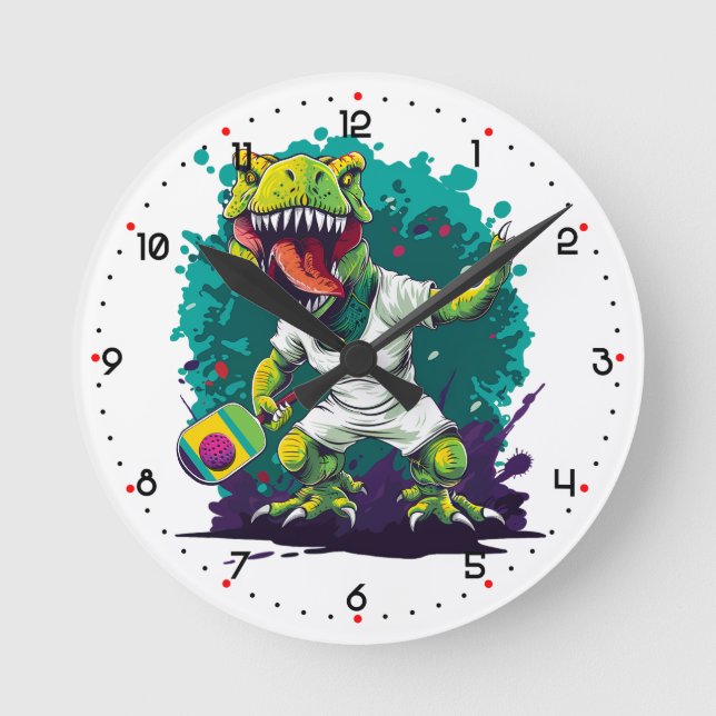Horloge Ronde T-Rex  Pickleball  (Recto)