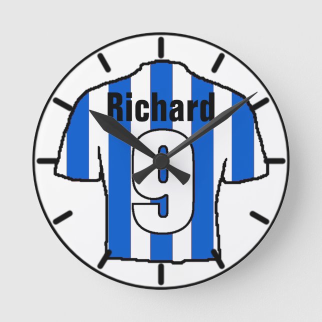 Horloge Ronde T-shirt fan de football. (Recto)