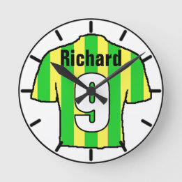 Horloge Ronde T-shirt fan de football.