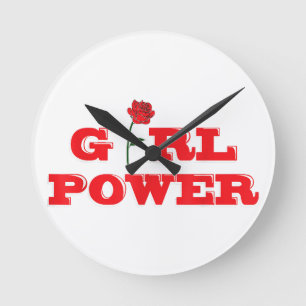 Horloge Ronde T-shirt Girl Power - Femmes féministes fantastique