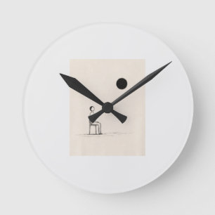 Horloge Ronde T-Shirt Philosophie   Art Existentialiste Minimali