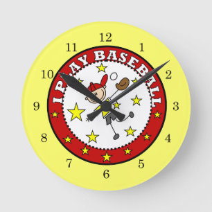 Horloge Ronde T-shirts et Cadeaux Boy I Play Baseball